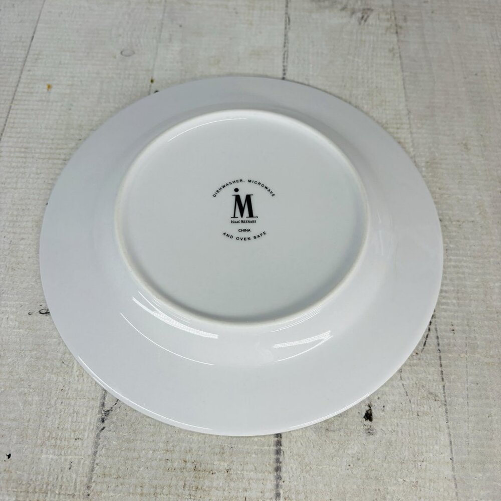 Isaac Mizahi DOT LUXE Green Teal Polka Dot White Porcelain 8" Salad Plates Set 4 - Picture 9 of 16